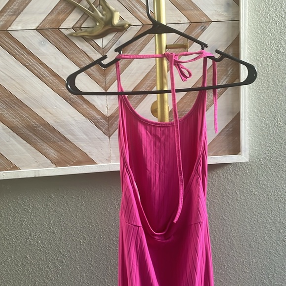 Verdusa hot pink long haulter dress size small - Picture 5 of 7